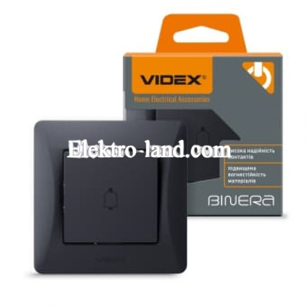 Кнопка звонка черный графит Videx Binera 